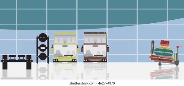 Luggage Trolley at hall of Bus terminal