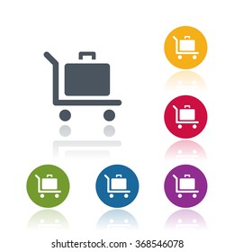 Luggage trolley icon