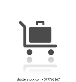 Luggage trolley icon