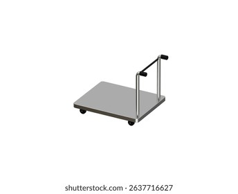 luggage trolley icon 3d illustration render