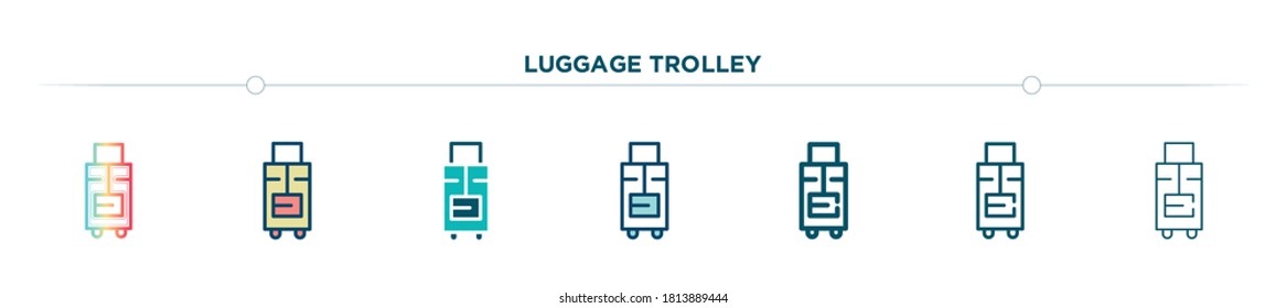 luggage trolley icon designed in gradient, filled, two color, thin line and outline style. vector illustration of luggage trolley vector icons. can be used for mobile, ui, web
