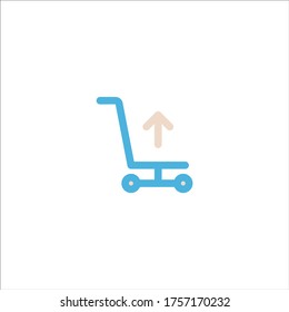 luggage trolley icon flat vector logo design trendy illustration signage symbol graphic simple