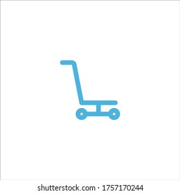 icono del carro del equipaje logotipo del vector plano diseño de la ilustración de moda símbolo de la señalización gráfico simple