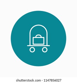 luggage trolley icon vector