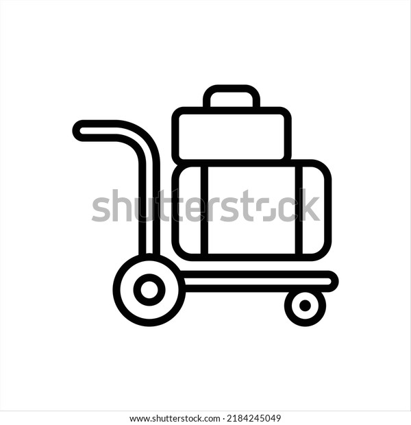 Luggage Trolley Icon Vector Graphic Illustration Stock Vector (Royalty Free) 2184245049