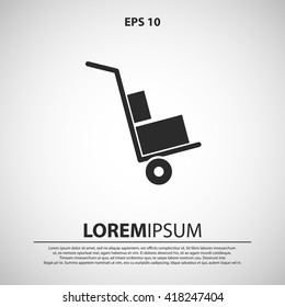 luggage trolley icon. luggage trolley vector illustration