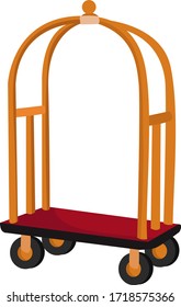 Luggage trolley, illustration, vector on white background