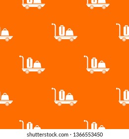 Luggage trolley pattern vector orange for any web design best