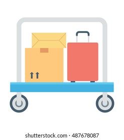 
Luggage Trolley Vector Icon 
