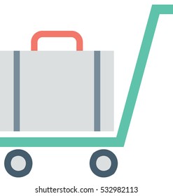 Luggage Trolley Vector Icon