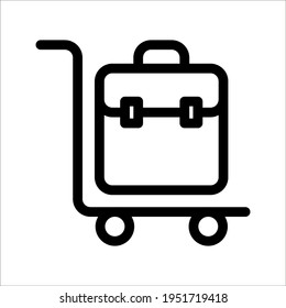 Icono del vector del carro del equipaje. Camión de vagones de equipaje icono simple. Símbolo, ilustración del logotipo. Gráficos vectoriales perfectos para píxeles