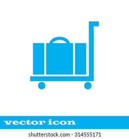 Luggage trolley vector icon,  eps 10.