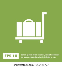 Luggage trolley vector icon,  eps 10.