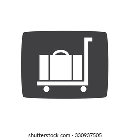 Luggage trolley vector icon,  eps 10.