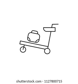 Luggage trolley vector icon. filled flat sign for mobile concept and web design. Baggage trolley cart simple solid icon