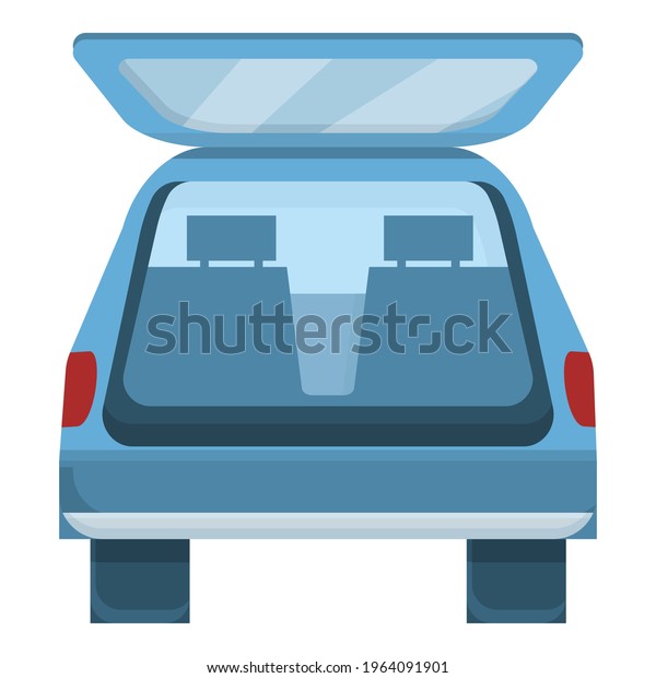 Luggage trunk car\
icon. Cartoon of Luggage trunk car vector icon for web design\
isolated on white\
background