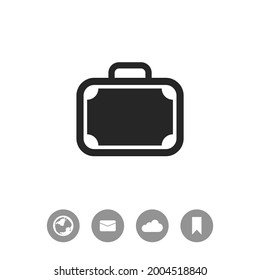 Icono negro simple del vector del equipaje