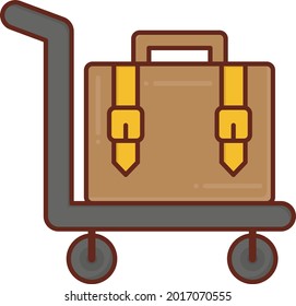 luggage vector flat color icon