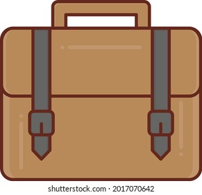luggage vector flat color icon