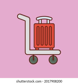 luggage vector flat color icon