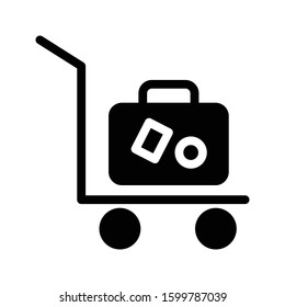 luggage vector glyph flat icon 