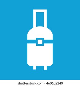 Luggage vector icon illustration. Blue background