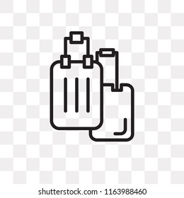 Luggage vector icon isolated on transparent background, Luggage logo concept