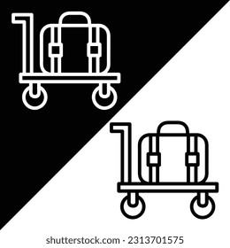 Luggage Vector icon, Outline style, isolated on white Background.