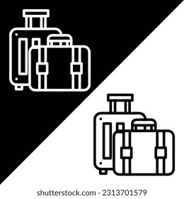 Luggage Vector icon, Outline style, isolated on white Background.