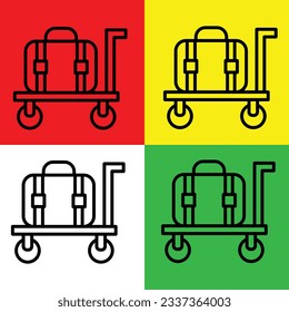 Luggage Vector icon, Outline style, isolated on white Background.