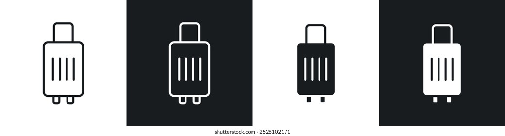 Luggage vector icon set in black and white
