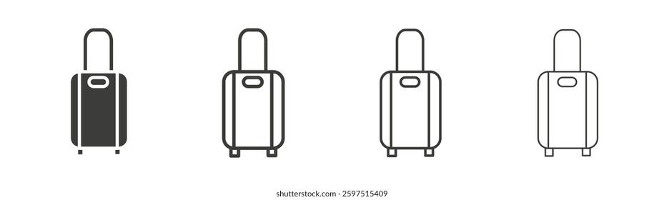 Luggage vector icon set in black and white color.