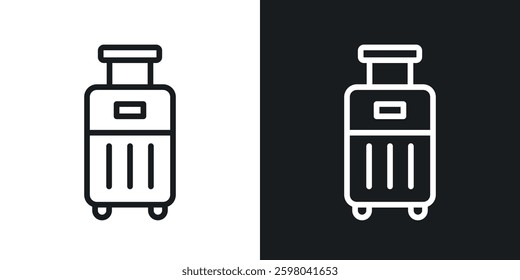 Luggage vector icon set in black and white color.