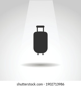 Luggage vector icon, suitcase racing icon