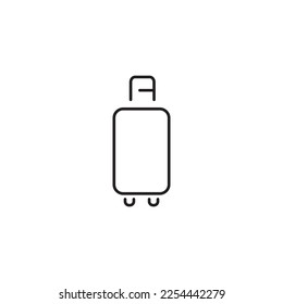 Luggage vector icon. Travel bag logo on white background. Airport vacation luggage sign symbol editable stroke