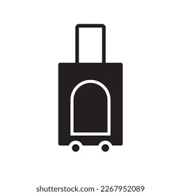 Luggage Vector Icon. Travel and Suit Case, Baggage Illustration Isolated on White Background.