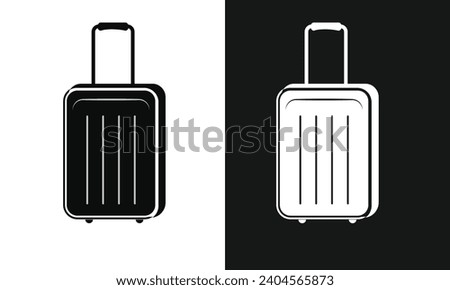 Luggage vector icon. Travel Luggage icon. Trolley bag icon. Suitcase and Briefcase ,Baggage, luggage icon. Suitcase symbol for logo, website. Vector illustration.