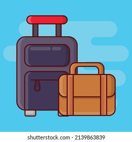 luggage Vector illustration on a transparent background.Premium quality symbols. vector line flat  icon for concept and graphic design.