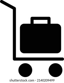 Vektorgrafik im Gepäck auf transparentem Hintergrund.Hochwertige Symbole.Glyphen Vektorsymbol für Konzept und Grafikdesign. 