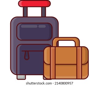 luggage Vector illustration on a transparent background.Premium quality symbols. vector line flat  icon for concept and graphic design.