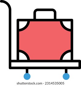 luggage Vector illustration on a transparent background. Premium quality symmbols. Line Color vector icons for concept and graphic design.