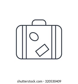 Luggage vector outline icon 