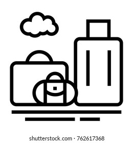 Luggage vector outline icon
