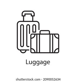 Luggage vector Outline Icon Design illustration. Activities Symbol on White background EPS 10 File
