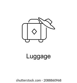 LUGGAGE vector outline icon for web design isolated on white background