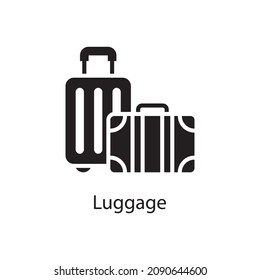 Luggage vector Solid Icon Design illustration. Activities Symbol on White background EPS 10 File