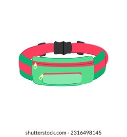 luggage waist bag cartoon. strap zip, travel purse luggage waist bag sign. isolated symbol vector illustration