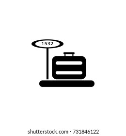 luggage weighing icon on white background