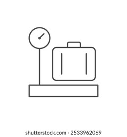 Luggage weighing line outline icon