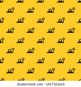 Luggage weighing pattern seamless vector repeat geometric yellow for any design